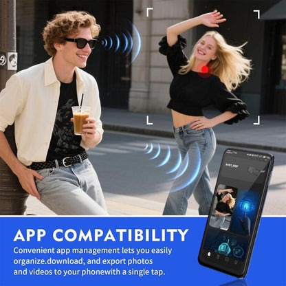 Unleash Your Adventure with Smart AI Camera Glasses - Capture Moments in 8MP with Real-Time Translation & UV Protection!